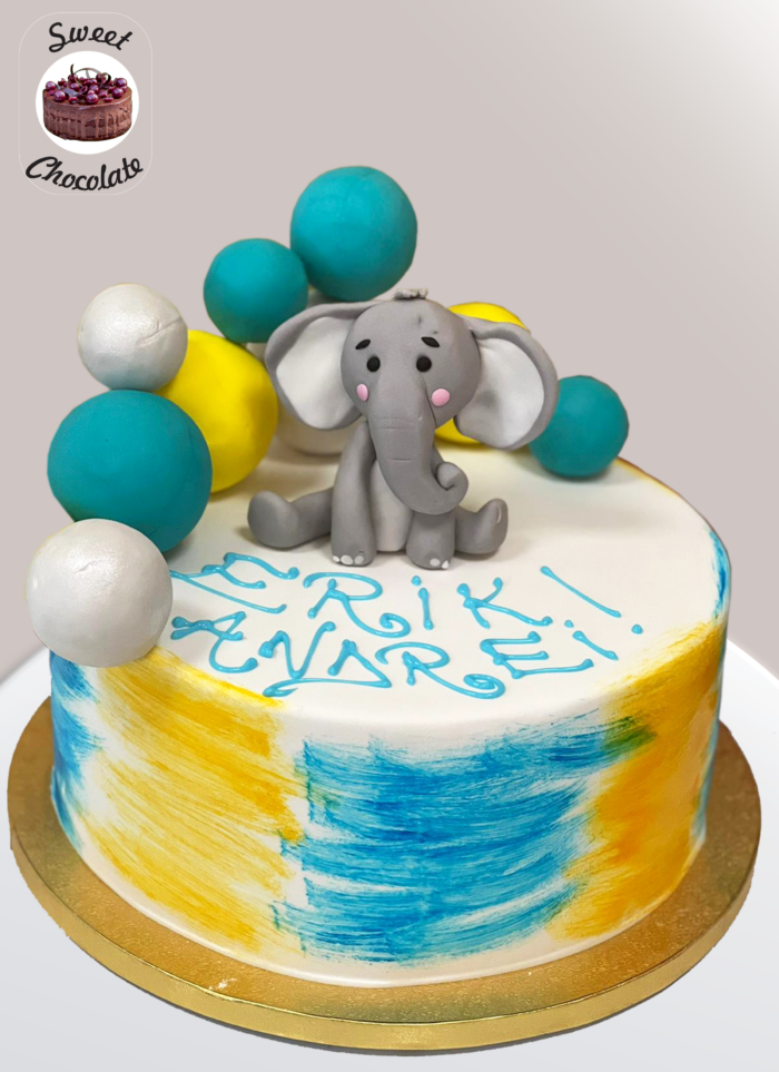 Tort Botez Elefant si Baloane